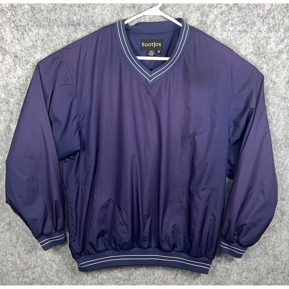 FootJoy Men's‎ Golf Windshirt Pullover V-Neck Purple Lightweight Jacket Medium